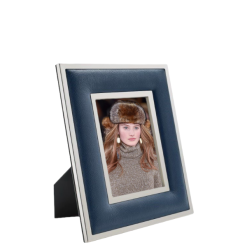 Portafoto 13x18 acciao inox e pelle blu