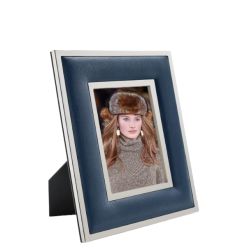 Portafoto 18x24 acciao inox e pelle blu