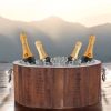 Secchio champagne legno e acciaio cromato - immagine 3