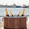 Secchio champagne legno e acciaio cromato - immagine 2