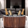 Secchio champagne legno e acciaio cromato - immagine 4