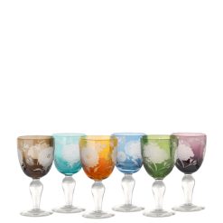 Set 6 bicchieri vino colorati Peony Pols Potten