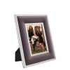Portafoto 18x24 acciao inox e pelle prugna