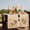 Tovaglia Rooster 170x170 in lino Tessitura Toscana - immagine 2