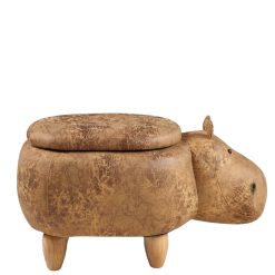 Alternative view of Pouf Imbottito Ippopotamo Marrone con contenitore