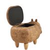 Pouf Imbottito Ippopotamo Marrone con contenitore - immagine 3