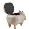 Pouf Imbottito Ippopotamo Bianco con contenitore - immagine 3